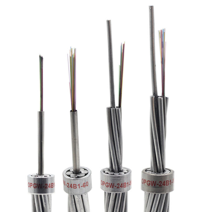 24 Core Aluminum Tube OPGW Fiber Optic Cable Cladding Non Circularity ≤1.0% for Replacement of aerial ground wire 0