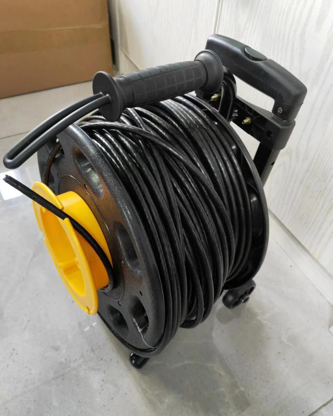 Armored Tactical Fiber Cable 3.0mm LSZH Black Jacket LC To LC Patch Cord 13